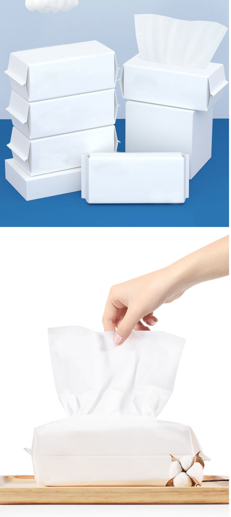 Wholesale Beaty Natural 100% Pure Cotton Removable Baby Soft Dry and Wet Face Disposable Makeup Cleansing Towel Tissue