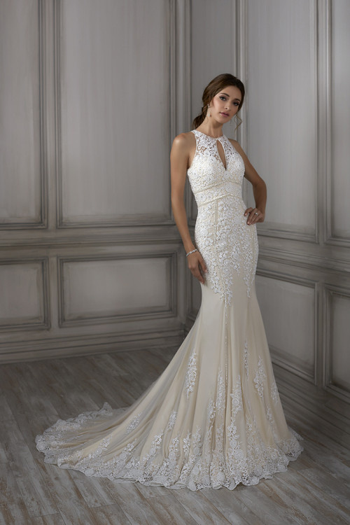 Lace Wedding Dress Tulle Sleeveless Beach Halter Bridal Gown H201912