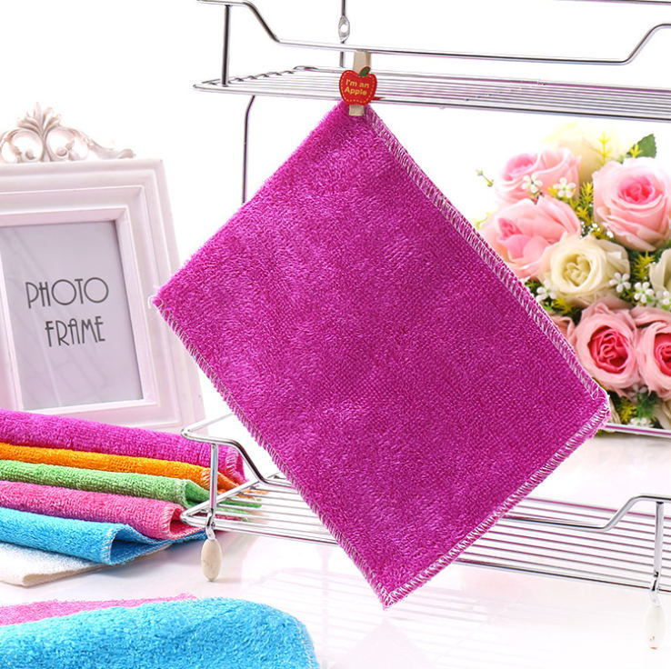 Absorbent Oil Free Bamboo Fiber Cleaning Cloth Wipe Kitchen Dish Towel