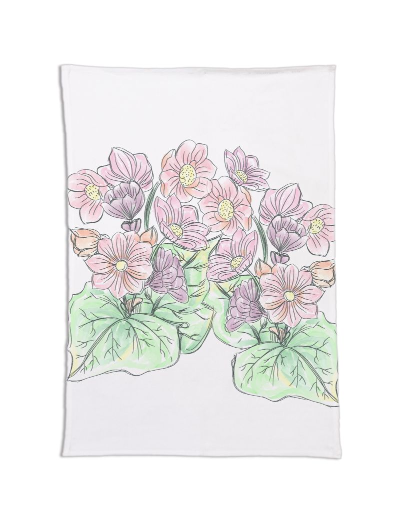Custom Digital Printed White Cotton Linen Tea Towel