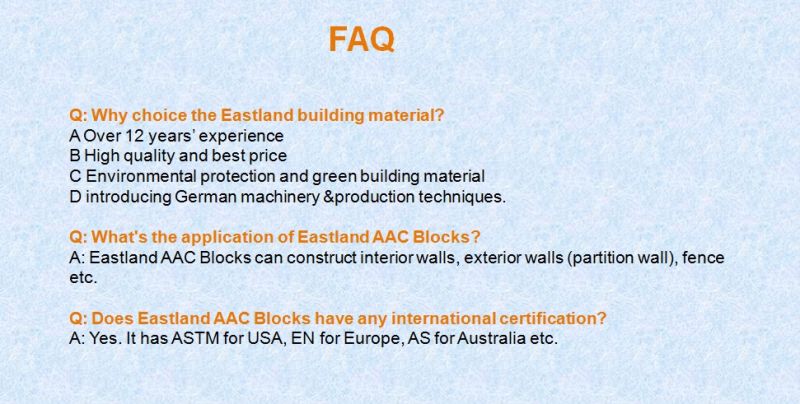 Light Weight AAC Blocks Autoclaved Lightweight Concrete Brick