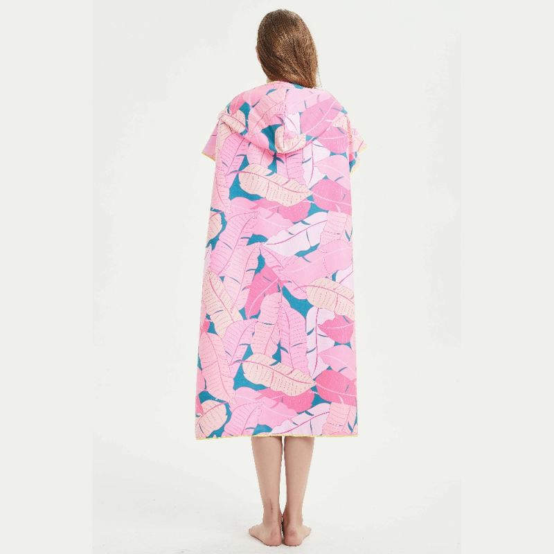 Outdoor Hooded Beach Towel Poncho Bathrobe for Women