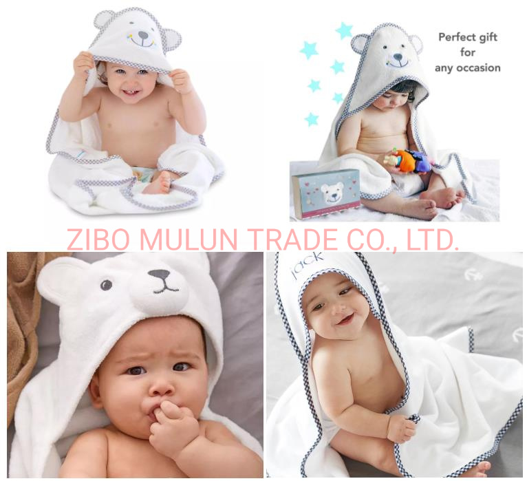 Soft Breathable Poncho/Hooded Towels Plain White Baby Hooded Towel Organic Hooded Towel