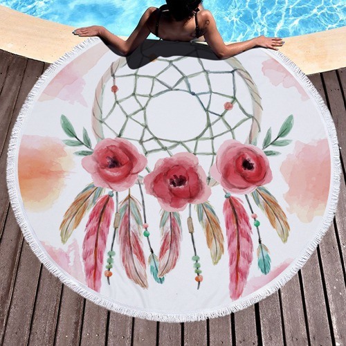 Circle Beach Towel with Tassels Made in China High Quality Round Towel