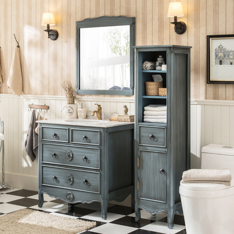 American Floor Standing Towel Cabinet Mirror Bathroom Vanity (ACS1-W118)