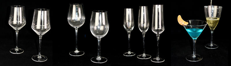Decorated Rainbow Crystal Glass Colorful Champagne Flutes Glasses Set