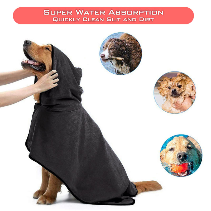 Mircofiber Absorbent Soft Grooming Quick Drying Towel Bathrobe Pet Products