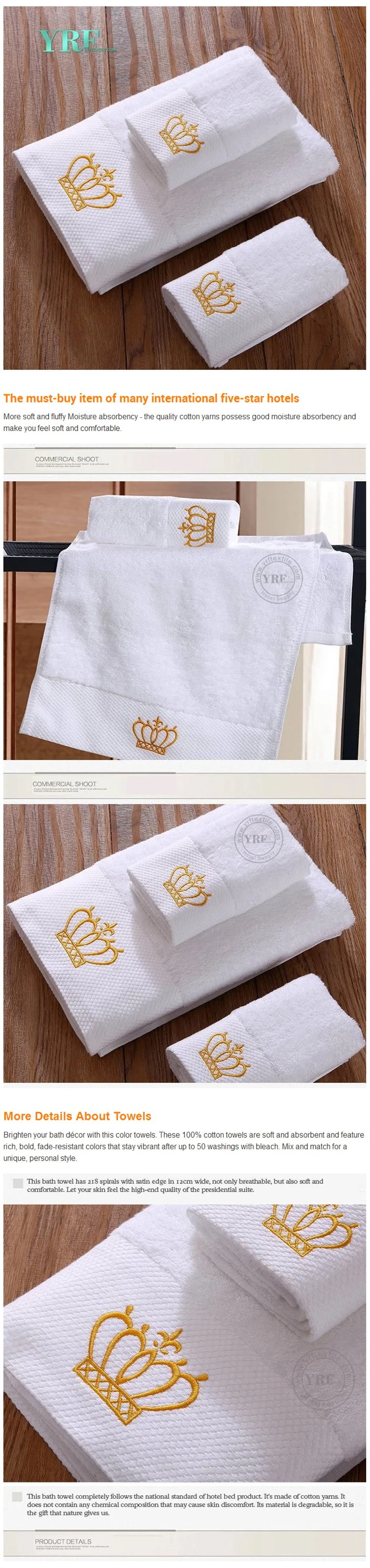 Hotel Supply Hotel Comfortable Fluffy Natural Cotton White Towel