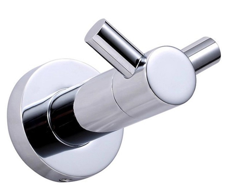 Heavy Duty Chrome Bath Towel Hook Double Prong Wall Robe Hook Coat Hanger for Bathroom 304 Stainless Steel Shining Clothes Hook
