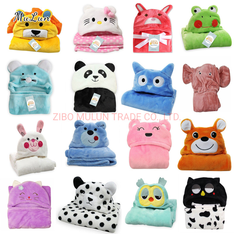 Customized Wholesale Soft Cute Cotton Bath Towels Hooded for Baby