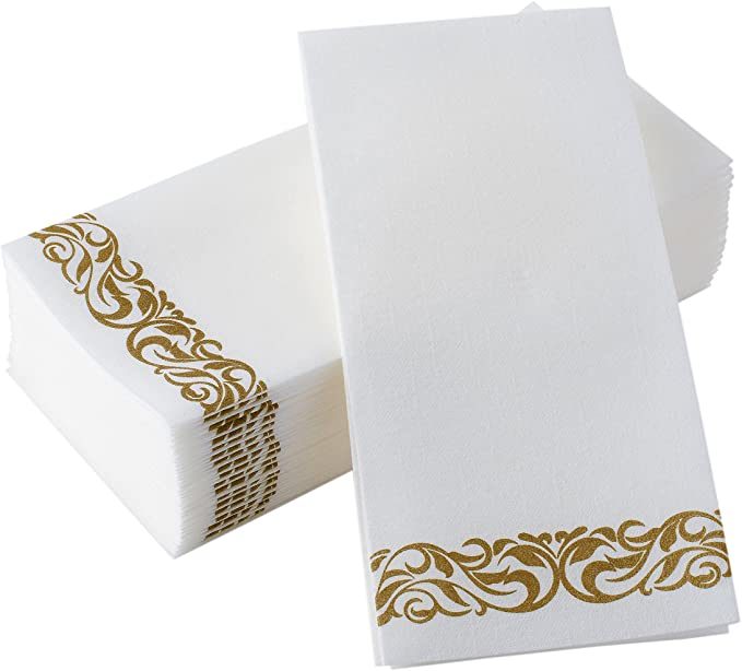 Linen Like Gold Paper Napkins Hand Towels