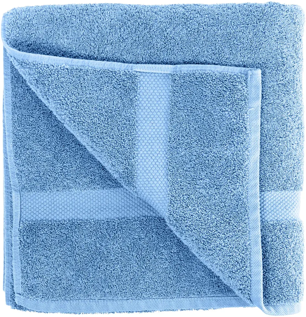 Classic Luxury Bath Towels Large Cotton Hotel SPA Bathroom Towel 27X54 4 Pack Light Blue