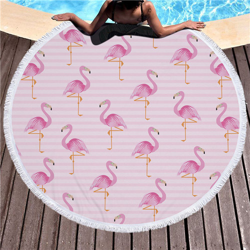Custom Printed Microfiber Circle Large Round Beach Towel Summer Beach Towel
