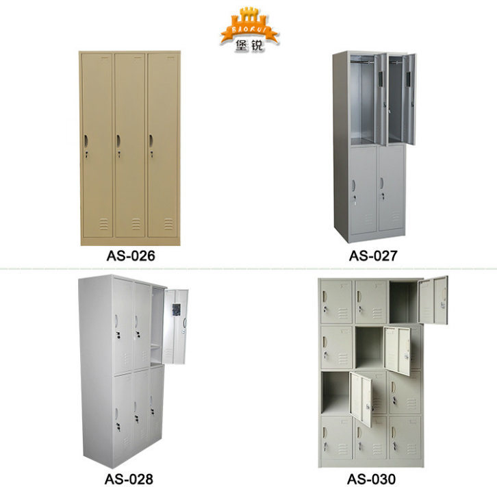 Wholesale 3 Door Steel Wardrobe Storage Cabinet Metal Lockers