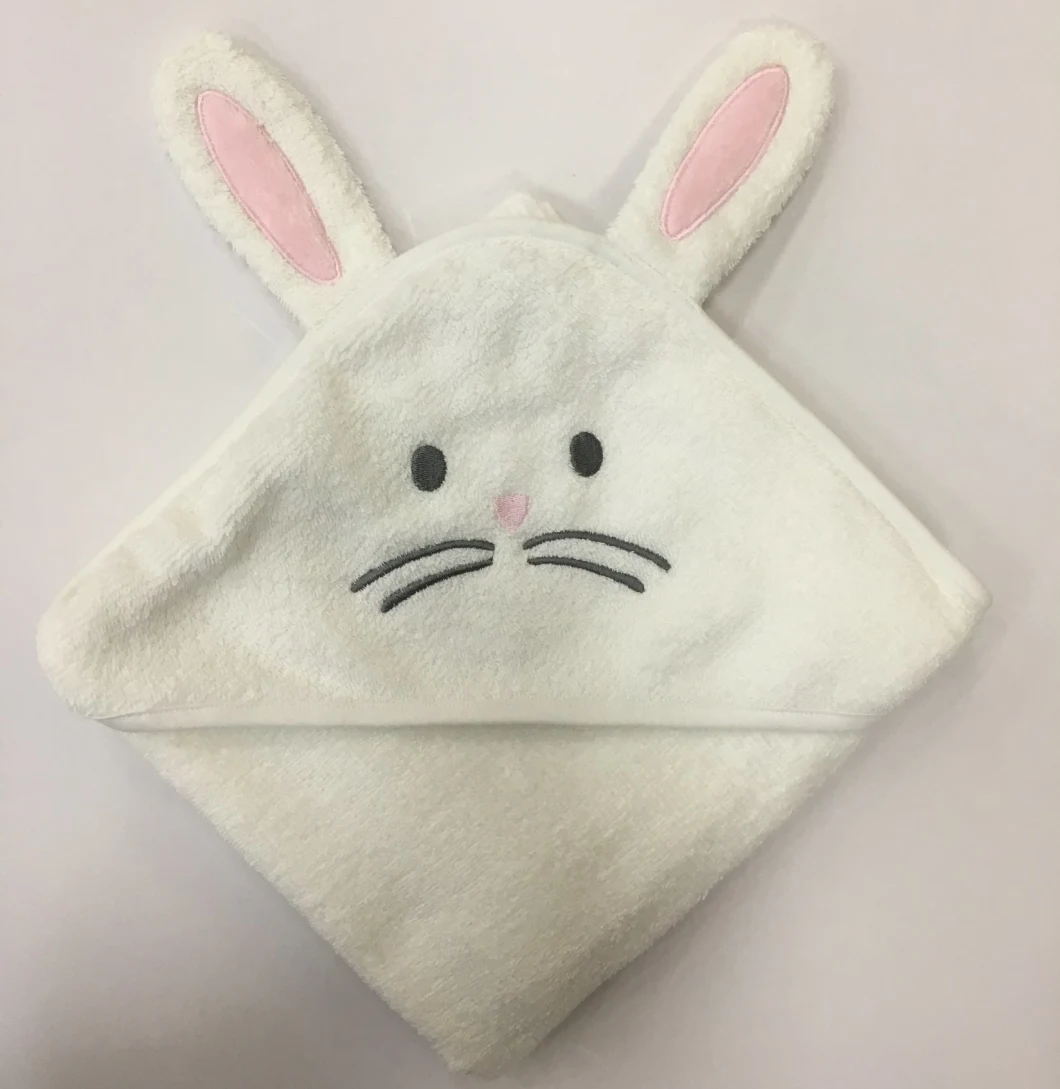 Promotional Cute Baby Hooded Towel with Printing Design