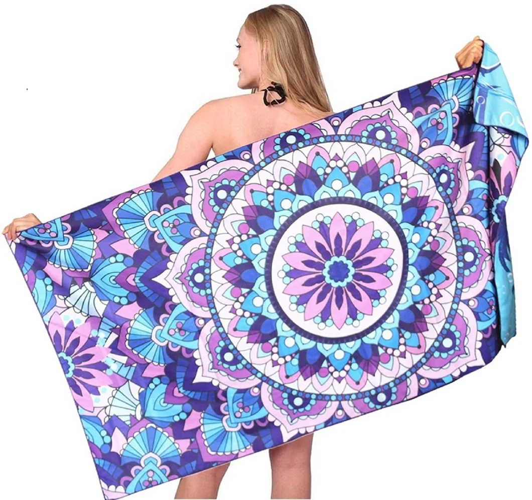 Mandala Thin Sand Free Beach Towel-Quick Fast Dry Super Absorbent Oversized Large Towels Blanket for Travel Pool Swimming Bath Camping Yoga Girls Women Men