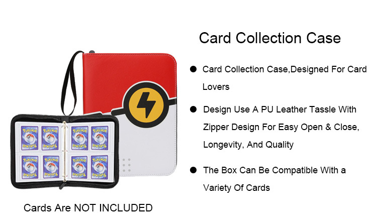 Customize Anime Trading Card Binder Sleeves Protection Album Binder with Card Sleeves Pokemon Binder for Cards Pocket Binder Compatible with Pokemon Cards
