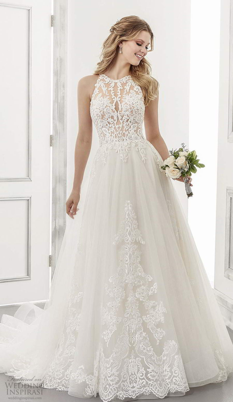 A-Line Lace Bridal Dresses Tailor-Made Wedding Dress Gown 2021 F819