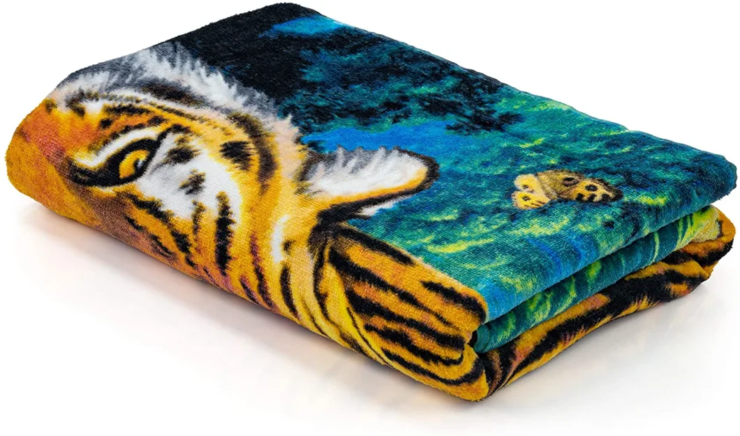 Moonlight Tiger Super Soft Plush Cotton Beach Bath Pool Towel