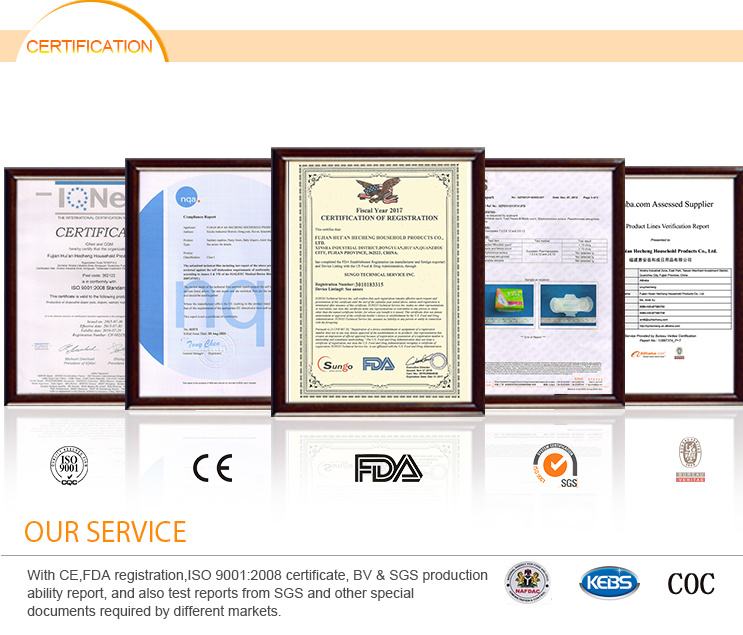 FDA Certified Good Quality Sanitary Napkin for USA Market