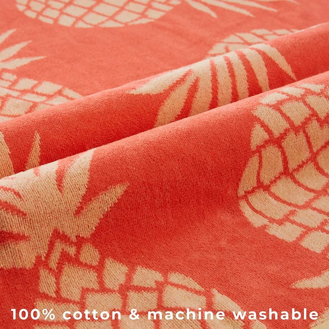 100% Cotton Jacquard Beach Towel/ Soft Absorbent Quick Dry Towel Set (30