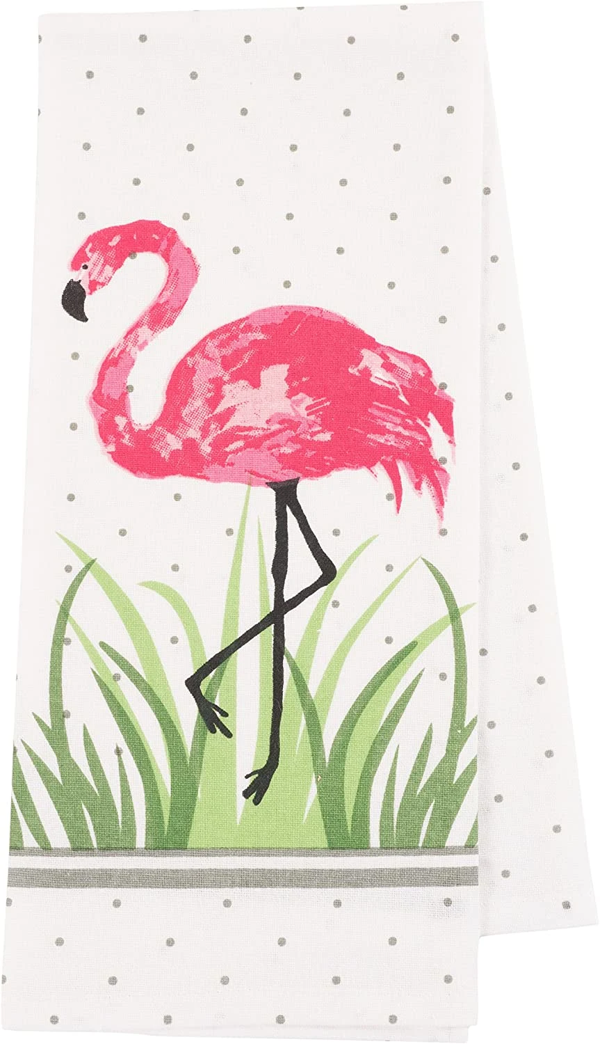 Flamingo Kitchen Dish Towel Set of 4, 100-Percent Cotton