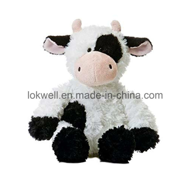 Fluffy Soft Plush Fabric Black and White Cow Toys