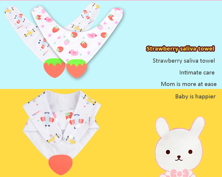 Cute Baby Slobber Towel Multifunctional Strawberry Baby Saliva Towel Baby Like Triangle Towel