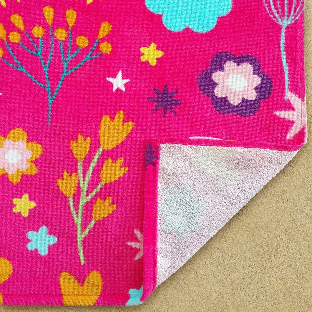 Softerry Love Unicorn Beach Towel Pink Fantasy Rainbow 30 X 60 Inches 100% Cotton Velour