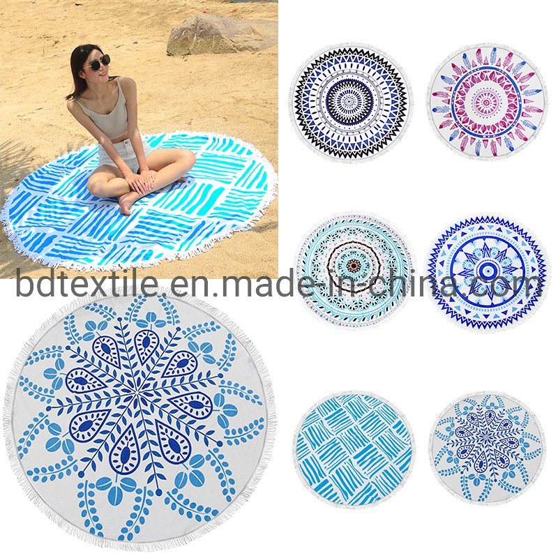 Kids Design Round Beach Towel with Tassels