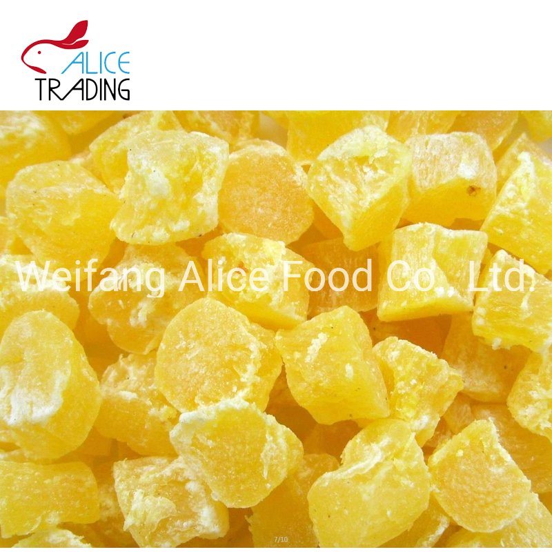 China Made Halal Certificated Preserved Candied Pineapple Core Dehydrated Pineapple
