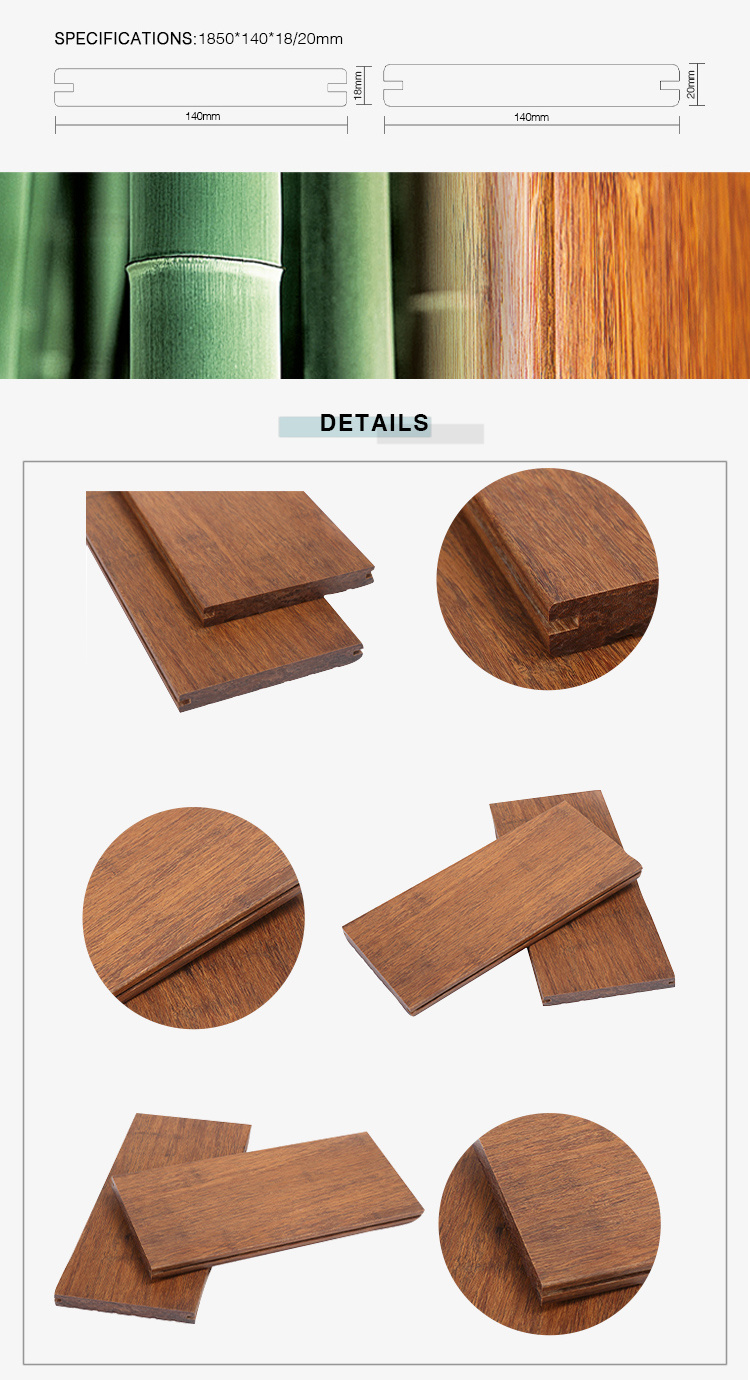 Fire Resistant European Standard Bamboo Parquet Floor Tiles 18mm