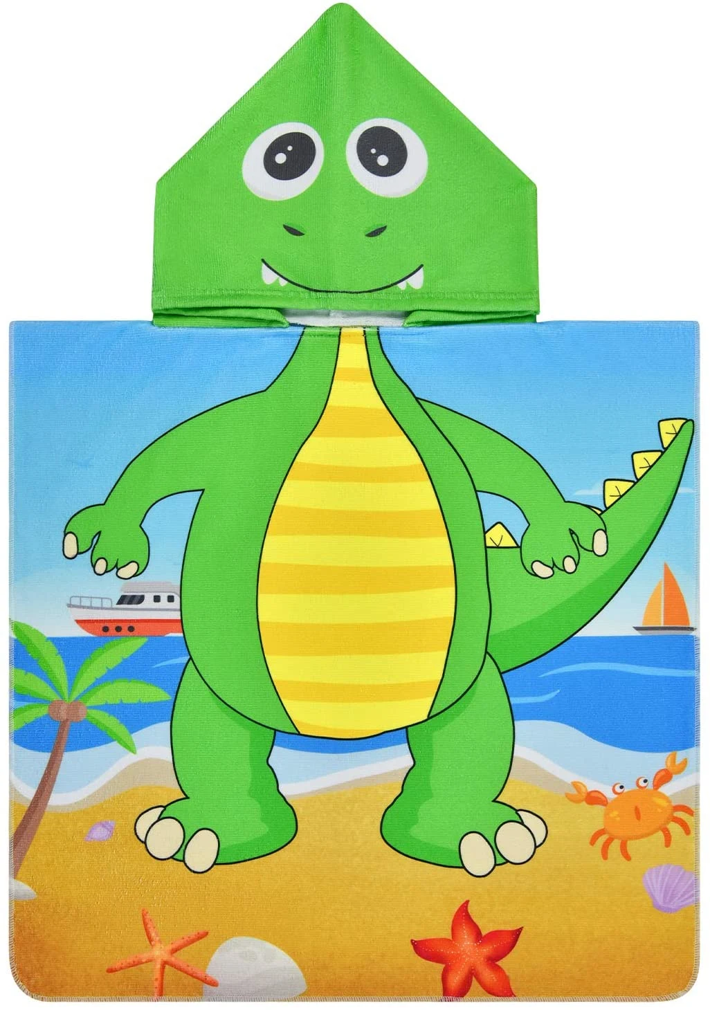 Dinosaur Kids Hooded Bath Towel, Starfish Hooded Toddler Beach Towels for Kids, Super Soft and Absorbent Hooded Towels for Toddlers, Pool, Beach, Bath, Swim