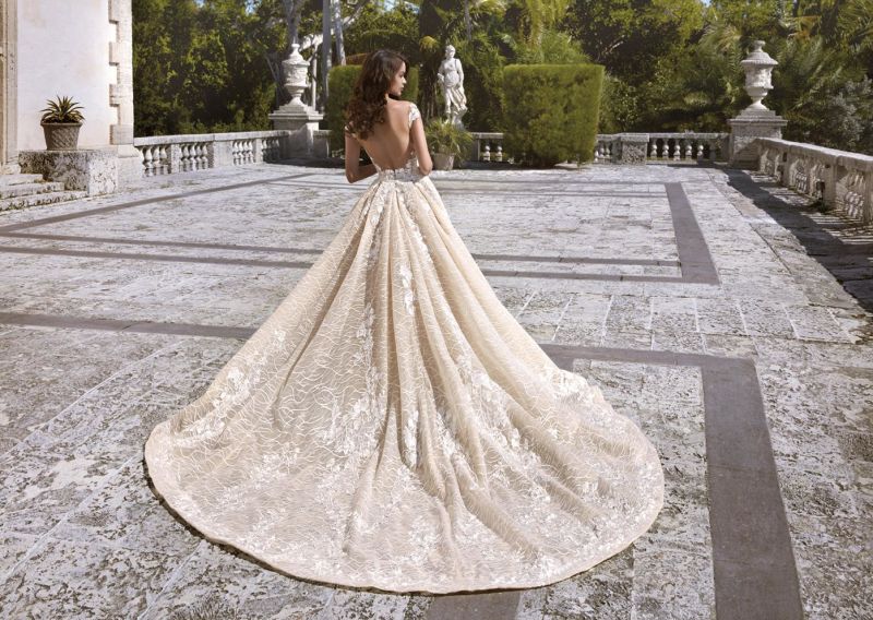 2 in 1 Wedding Dresses Sheer Illusion Mermaid Bridal Dress Lace Bridal Ball Gowns B105
