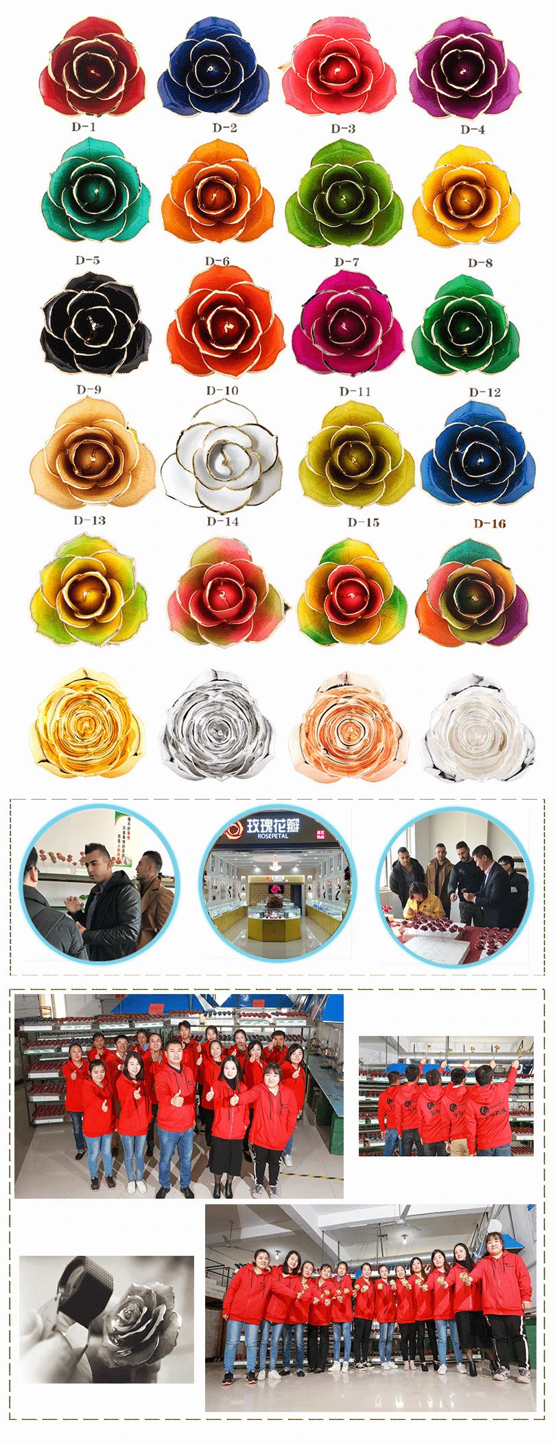 Customized National Flag Roses (gold rose) The Factory