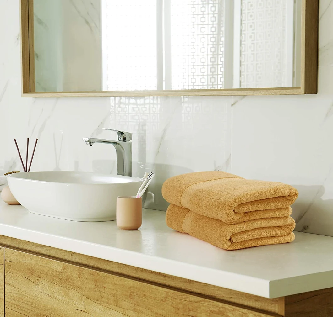 Classic Luxury Bath Towels Large - Cotton Hotel SPA Bathroom Towel 27X54 Beige
