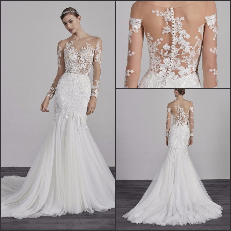 2017 Lace Bridal Dresses Mermaid Beach Boho Wedding Dress H13103