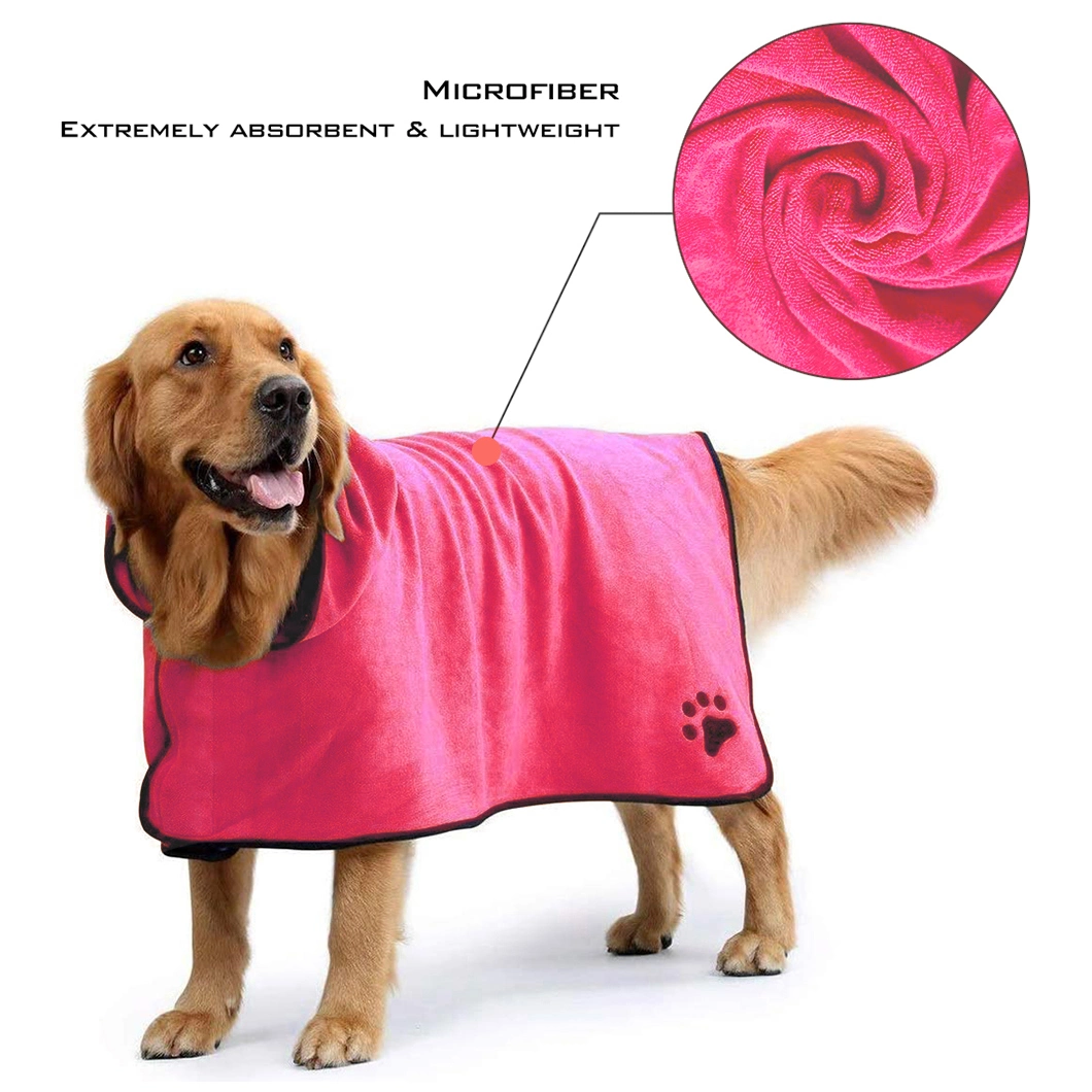 Super Absorbent Soft Towel Robe Dog Cat Bathrobe Grooming Fast Dry Pet Supplies