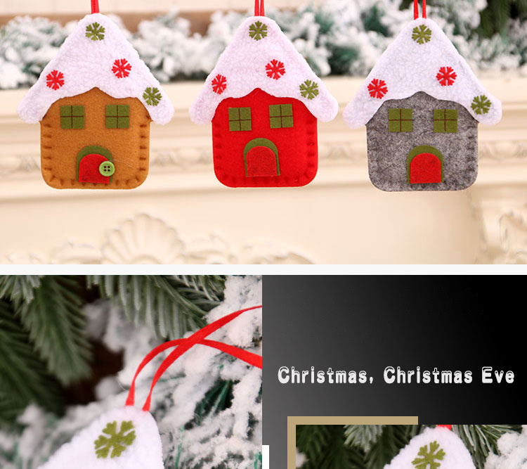 2021 New Christmas Small Pendant House Church Pendant Christmas Ornament Christmas Tree Pendant Small Gift