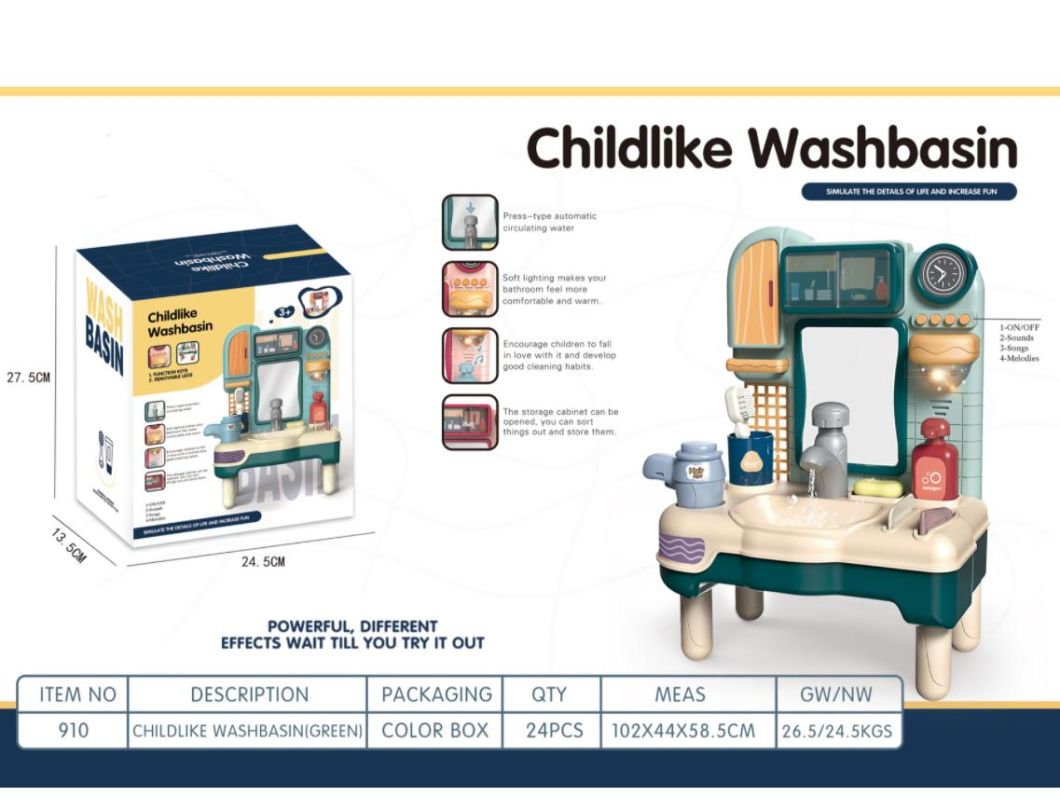 Dishwasher Set Wash up Sink Baby Wash Basin Set Pretend Play Kitchen Education Toy