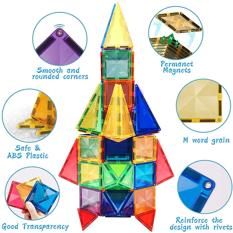 Diamond Design Magnetic Tiles Blocks Magnet Children Toys Educational Plastic Toys