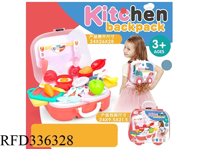 Kitchen Tableware Backpack Dining Table Kids Pretend Play Kitchen Toy