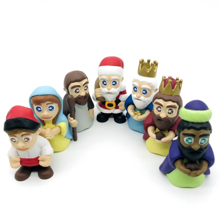 Holiday Christmas Decorations DIY Crafts Mini Winter Miniature Santa Claus Mini Plastic Toys Figurines