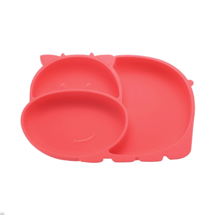 Silicone Divided Toddler Plates Skid Resistant Suction Cup Unbreakable Feeding Placemats Plates for Toddler Children Kids