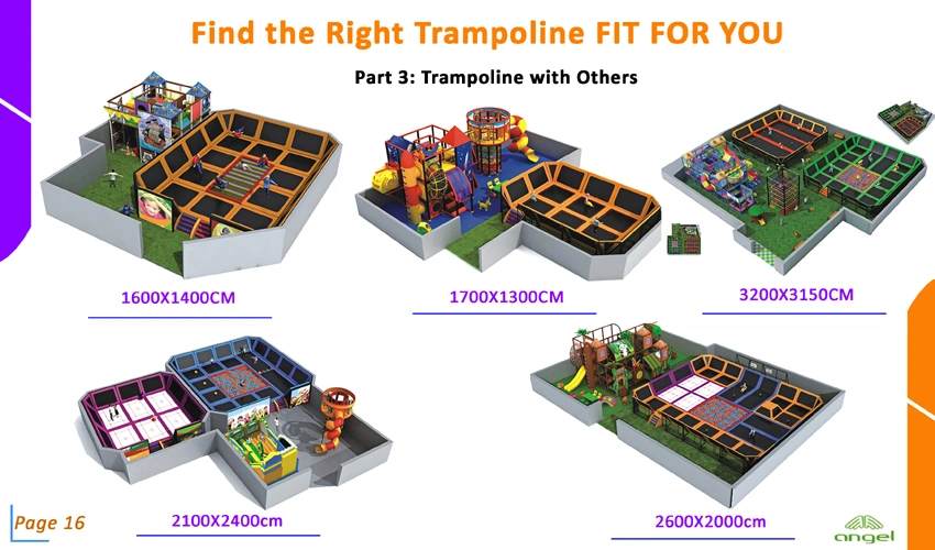 Trampoline Park Indoor Equipment, Extreme Trampoline with Ninja Warrior, Sky Zone Supplier