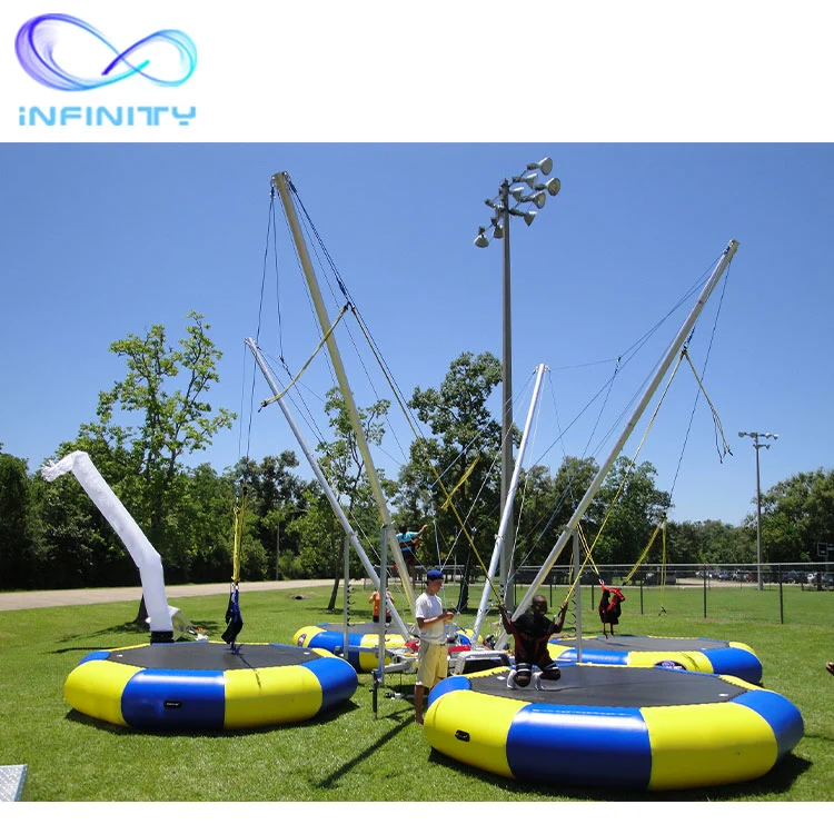 PVC Euro Bungee Jumping Trampoline Outdoor Amusement Park Inflatable Sport Games Bungee Trampoline