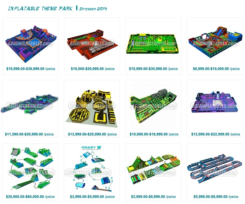 Blue Style Big Inflatable Trampoline Park, Giant Inflatable Indoor Theme Park