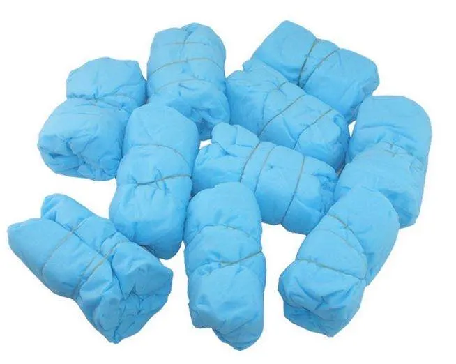 Disposable PP Nonwoven Shoe Cover Plastic PE/CPE Shoe Cover Clean Room Shoe Cover PE Coated Foot Cover Waterproof Anti Skid Shoe Cover Lab Use Shoe Cover