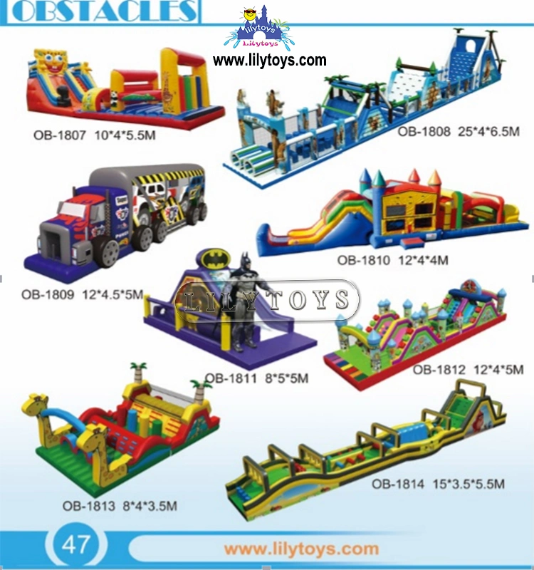 Durable Inflatable Kids Playground, Inflatable Yellow Bouncing Castle, Inflatable Trampoline Fun Park Obstacles Course