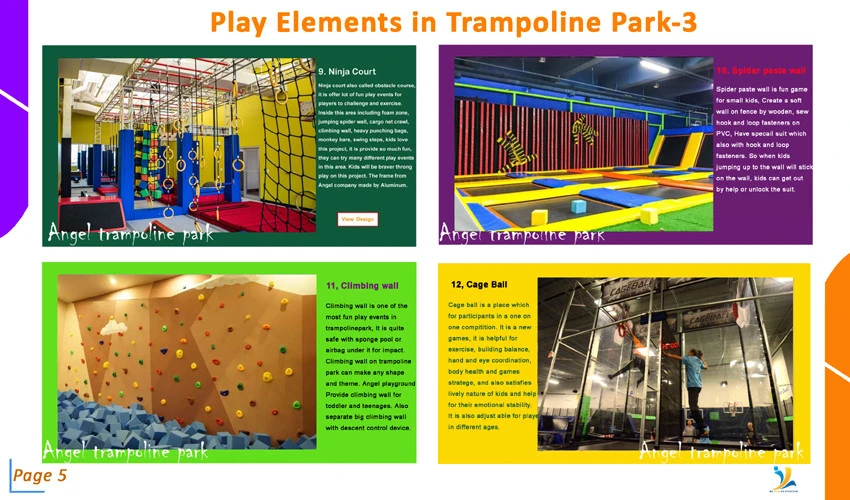 Trampoline Park Equipment, Extreme Trampoline with Ninja Warrior, Sky Zone Supplier